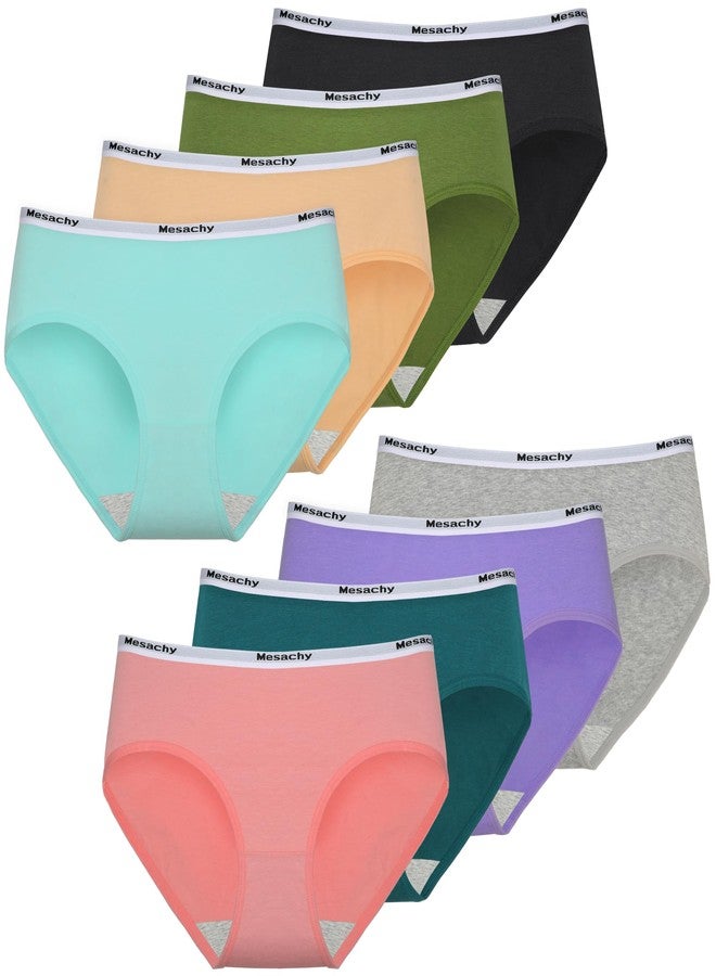 Mesachy Girls Underwear Cotton Panties for Teens Girl Kids Briefs Pack of 8 - Image 1
